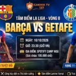 Ảnh bìa nhận định trận đấu Barca vs Getafe lúc 23h30 ngày 10/10 vòng 8 La Liga. Xem trực tiếp bóng đá chất lượng cao trên CakhiaTV.